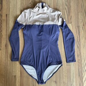 VISUAL MOOD VIOLET/GREY Tie BACK One Piece Swimsuit SURF BEACH SZ XL WOMENS